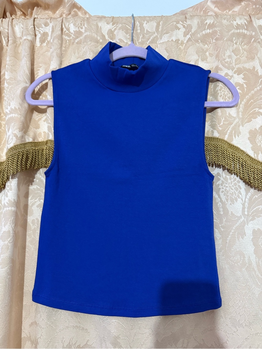 Zara Sleeveless Mock Neck Tank - Cobalt Blue